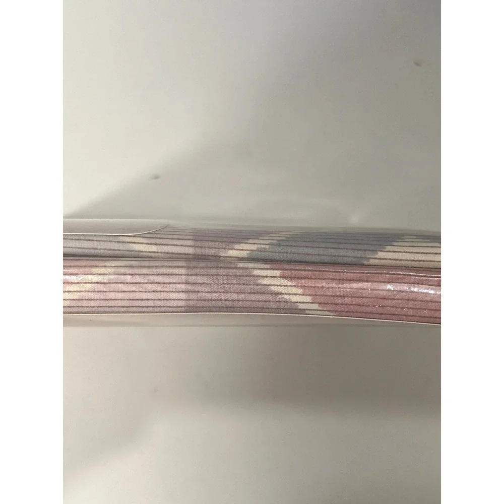 Vintage Caress Full Flat Sheet Geo Pastel Pink Grey 180 TC Percale Mervyns USA